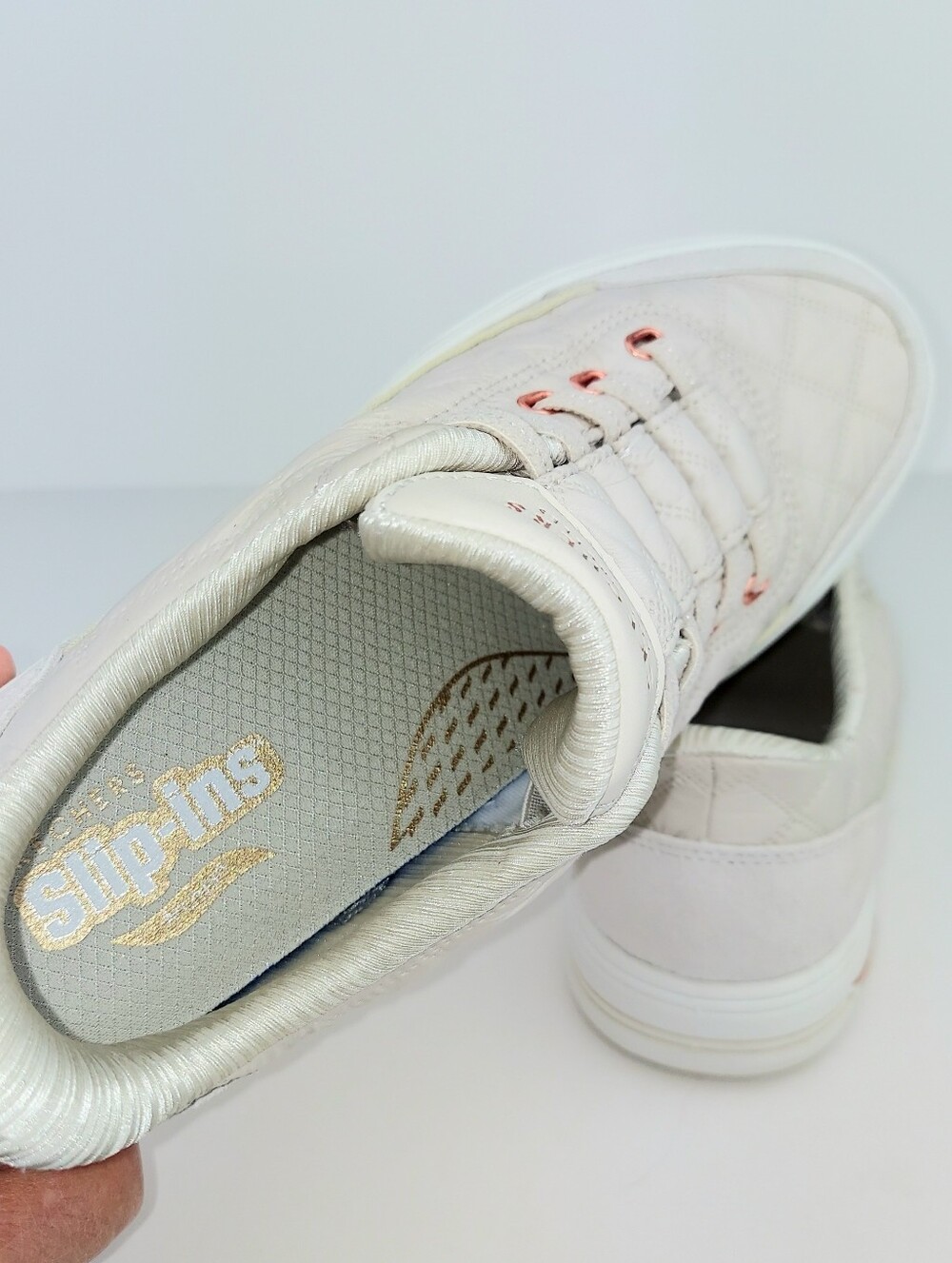 Skechers Slip-Ins Arch Fit Arcade Sneakers Off-White 7.5 - Picture 8 of 14